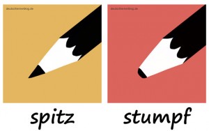 spitz - stumpf - Adjektive - Gegensatzpaare